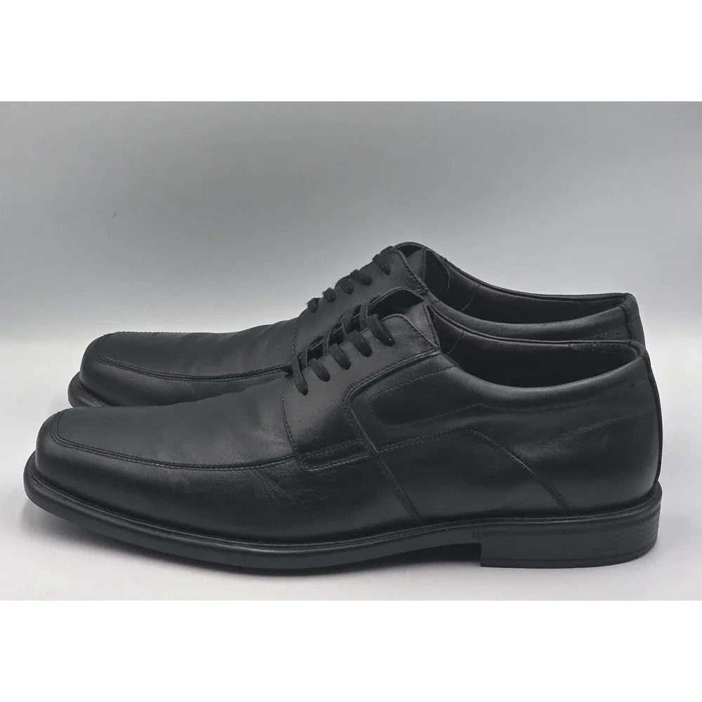 Johnston & Murphy J&M Flex Sheepskin Mens 11.5M Black Leather Oxford Shoes